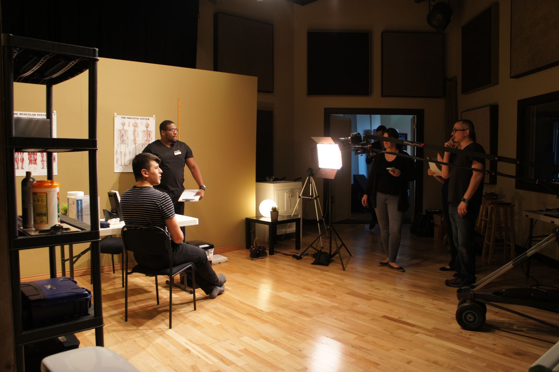 Directing a studio training shoot